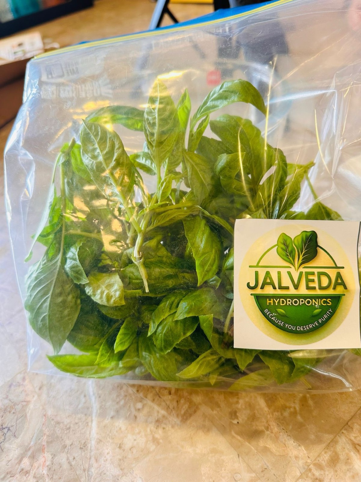 Jalveda packed fresh basil